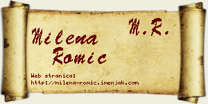 Milena Romić vizit kartica